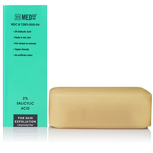 2% Salicylic Acid Exfoliating Acne Cleansing Bar, Medicated Face & Body