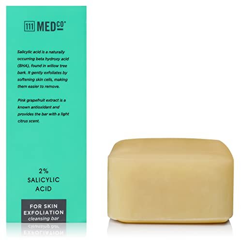 2% Salicylic Acid Exfoliating Acne Cleansing Bar, Medicated Face & Body 