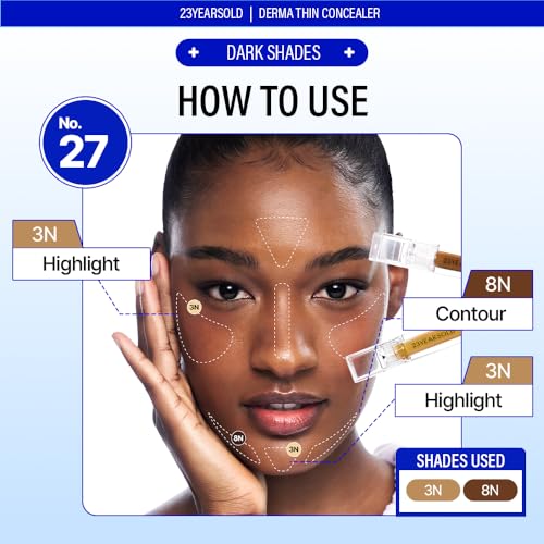 [23YEARSOLD] Derma Thin Concealer #0.5P (Pink Beige) – Sensitive-Skin Friendly, Lightweight & Long-Lasting with Redness-Soothing SWEETONE Formula for a Natural Finish, Easy