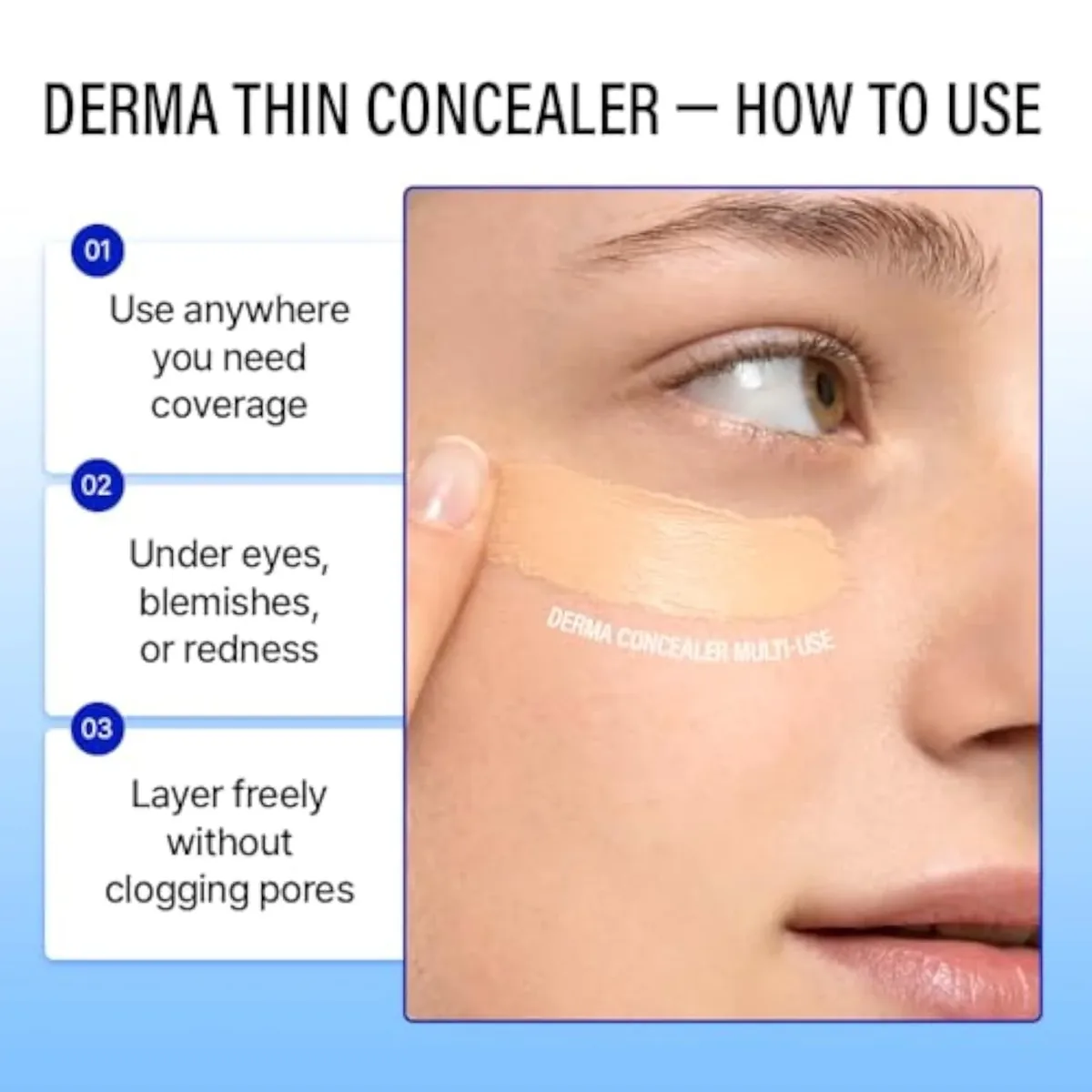 [23YEARSOLD] Derma Thin Concealer #2.5O (Olive Beige) – Sensitive-Skin Friendly, Lightweight & Long-Lasting with Redness-Soothing SWEETONE Formula for a Natural Finish, Eas