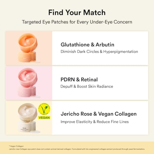 Vegan Collagen Eye Patches for Wrinkles & Fine Line with Jericho Rose Jelly & Peptides