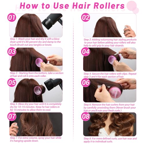 Jumbo Hair Rollers 60mm Self Grip 12 Pcs