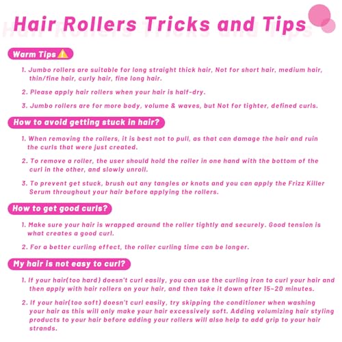 Jumbo Hair Rollers 60mm Self Grip 12 Pcs
