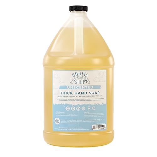 Thick Organic Castile Liquid Hand Soap 1 Gallon Refill- Unscented