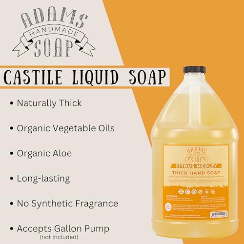 Thick Organic Castile Liquid Hand Soap 1 Gallon Refill - Citrus Medley