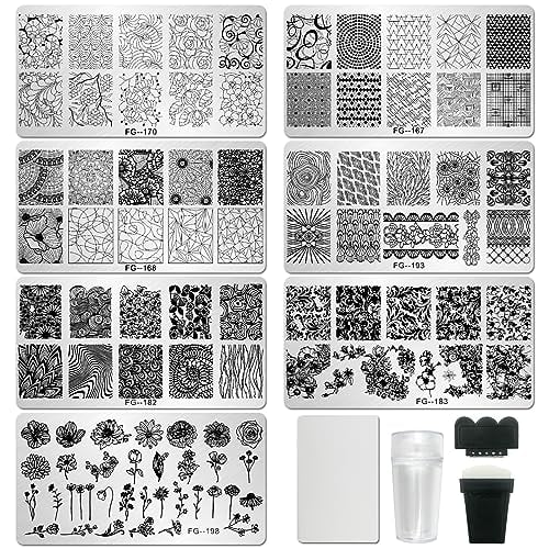Nail Stamper Kit with 7 Plates