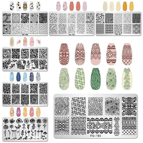 Nail Stamper Kit with 7 Plates