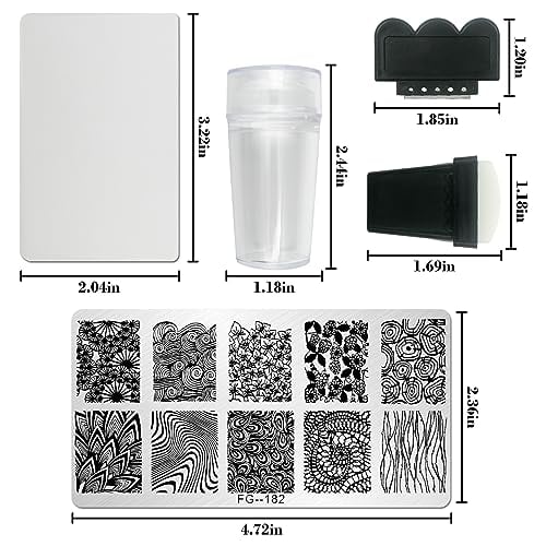 Nail Stamper Kit with 7 Plates