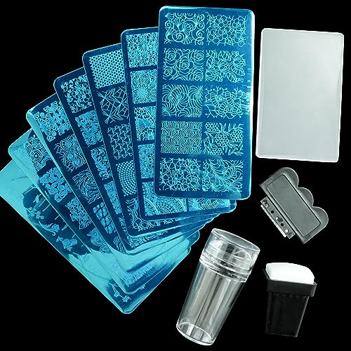 Nail Stamper Kit with 7 Plates