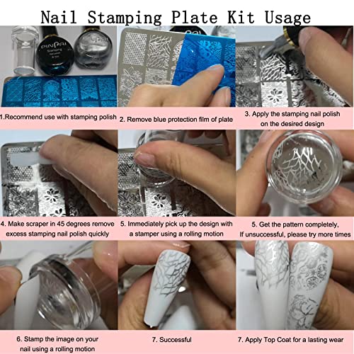 Nail Stamper Kit with 7 Plates
