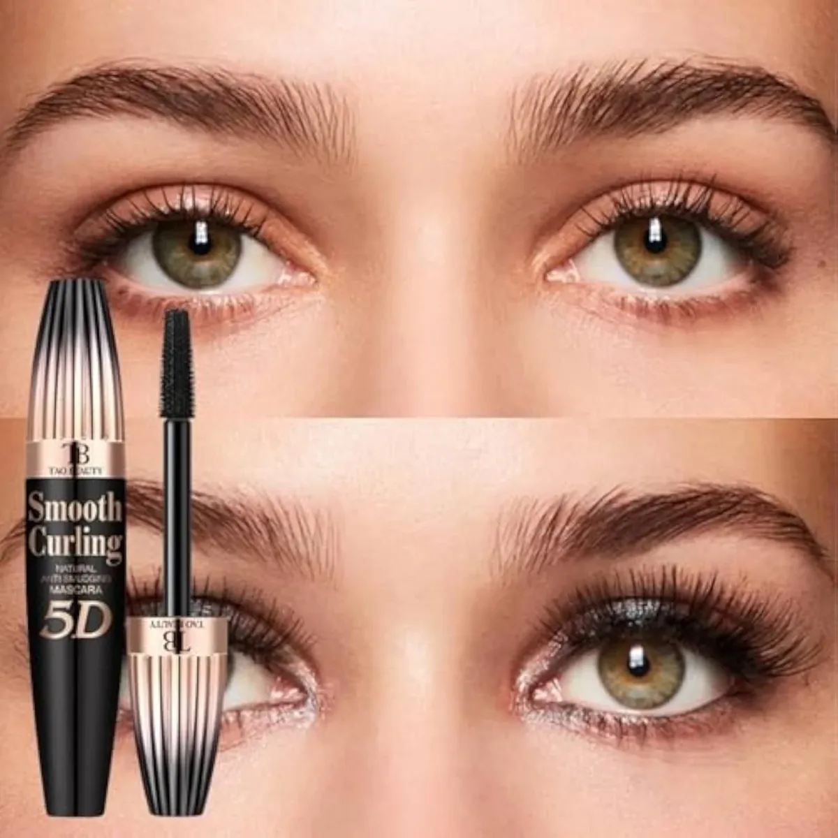 5D Fiber Mascara for Lengthening & Volumizing, Waterproof Smudge-Proof Mascara Buildable for Dramatic False Lash Effect, Clump-Free & Flake-Free