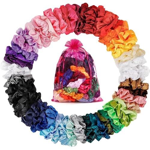 60 Pack Satin Scrunchies