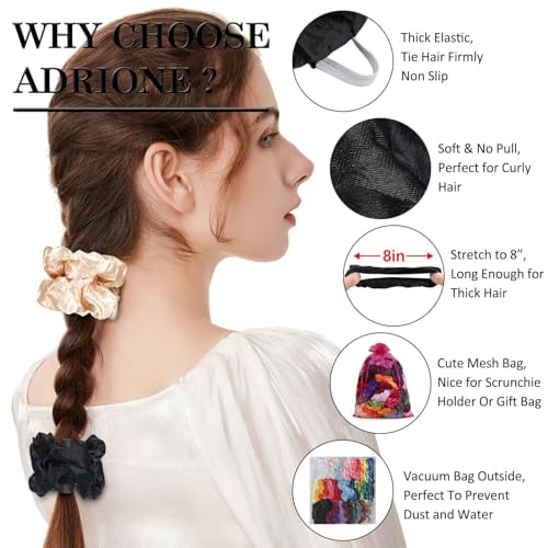 60 Pack Satin Scrunchies