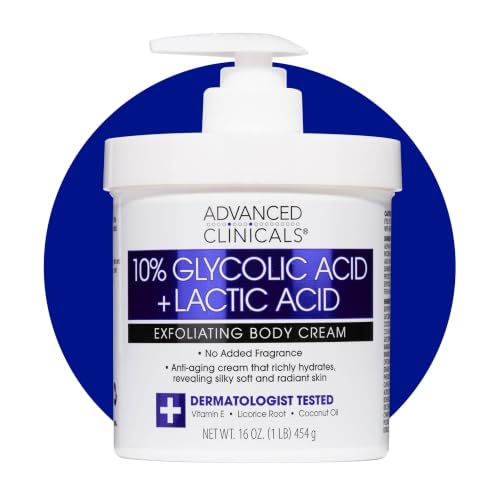 10% Glycolic Acid + Lactic Acid Lotion Exfoliant Moisturizing Cream With Hyaluronic Acid M