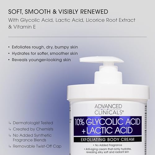 10% Glycolic Acid + Lactic Acid Lotion Exfoliant Moisturizing Cream With Hyaluronic Acid M
