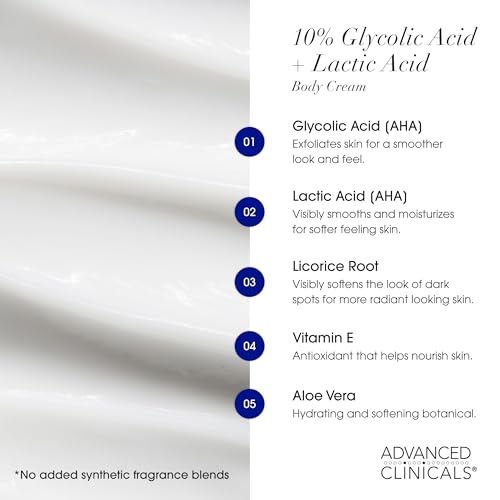 10% Glycolic Acid + Lactic Acid Lotion Exfoliant Moisturizing Cream With Hyaluronic Acid M