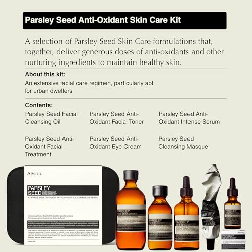 Parsley Seed Extended Anti-Oxidant Skin Care Kit | 6-Piece Facial Skincare Set to Balance 
