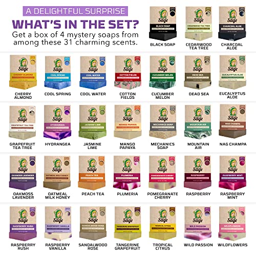 Handmade Vegan Bar Soap Gift Set, 4 Bars