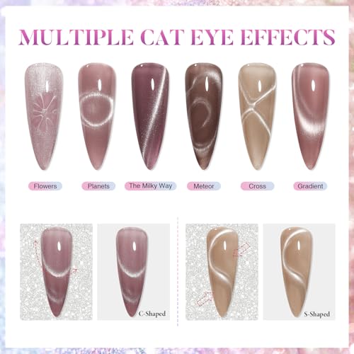 cat eye gel polish set 6 HEMA free