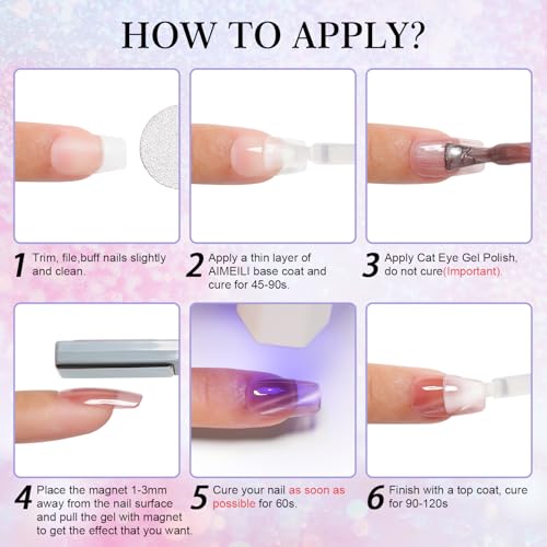cat eye gel polish set 6 HEMA free