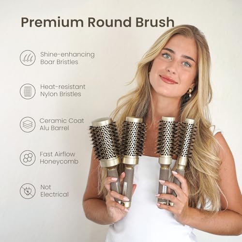 Round Hair Brush Nano Thermal 2.1 Inch Boar