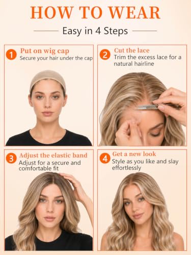 T Part Long Blonde Wavy Lace Wig