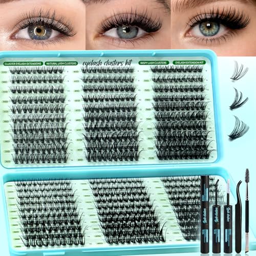 600pcs Wispy Lash Clusters Kit D Curl Lashes Cluster