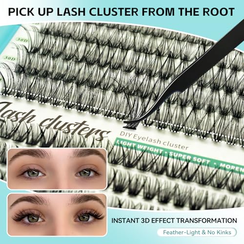 600pcs Wispy Lash Clusters Kit D Curl Lashes Cluster