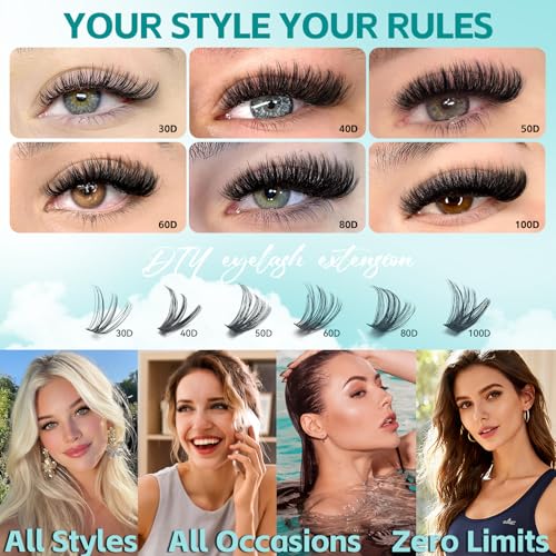 600pcs Wispy Lash Clusters Kit D Curl Lashes Cluster