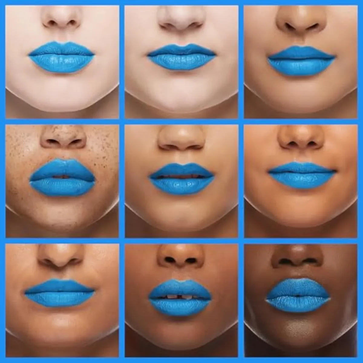 Blue Matte Lipstick Makeup, Long-Lasting Non-Stick Cup Goth Lip Gloss, Vintage Lipstick Cosmetics Party Makeup Gift, Professional Foundation High Impact Color for Women Hallo