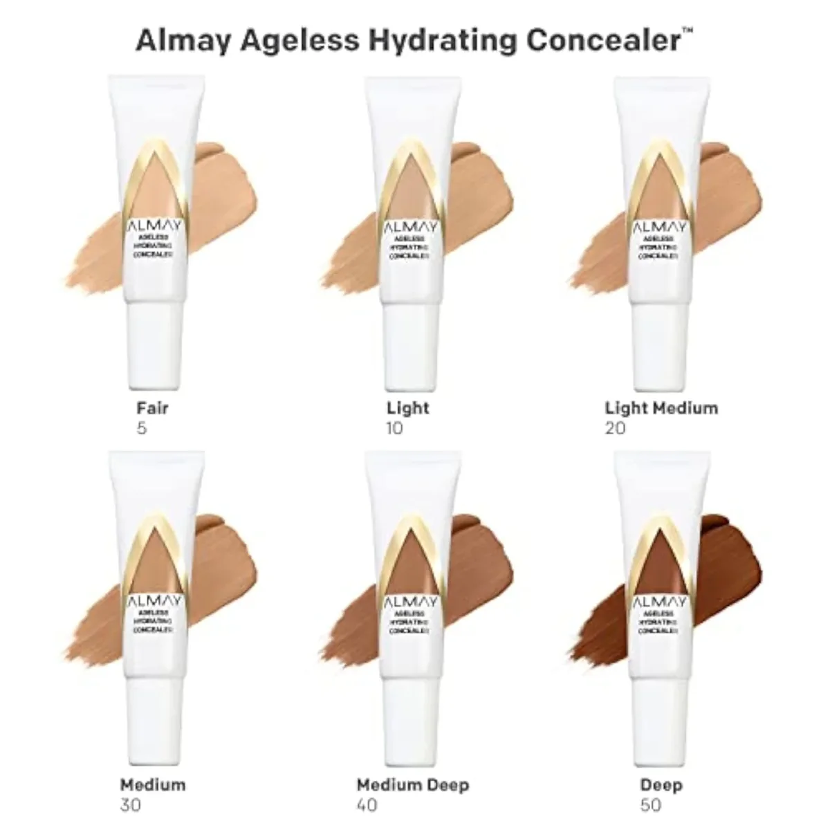 Anti-Aging Concealer, Face Makeup with Hyaluronic Acid, Niacinamide, Vitamin C & E, Hypoallergenic-Fragrance Free, 010 Light, 0.37 Fl Oz (Pack of 1)