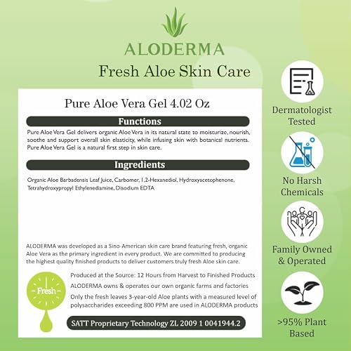 Aloe Vera Gel Made within 12 Hours of Harvest with 99% Pure Organic Aloe
