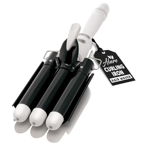 Three Barrel Curling Iron Wand 1 Inch Ceramic Tourmaline Hair Waver