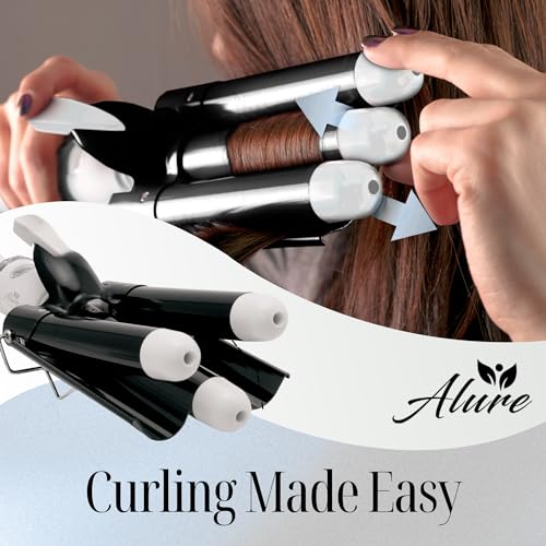 Three Barrel Curling Iron Wand 1 Inch Ceramic Tourmaline Hair Waver