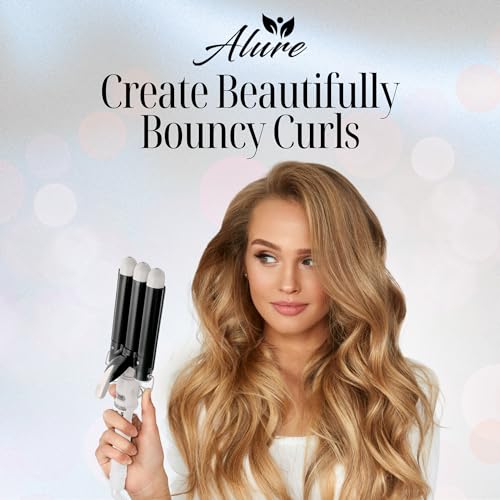Three Barrel Curling Iron Wand 1 Inch Ceramic Tourmaline Hair Waver
