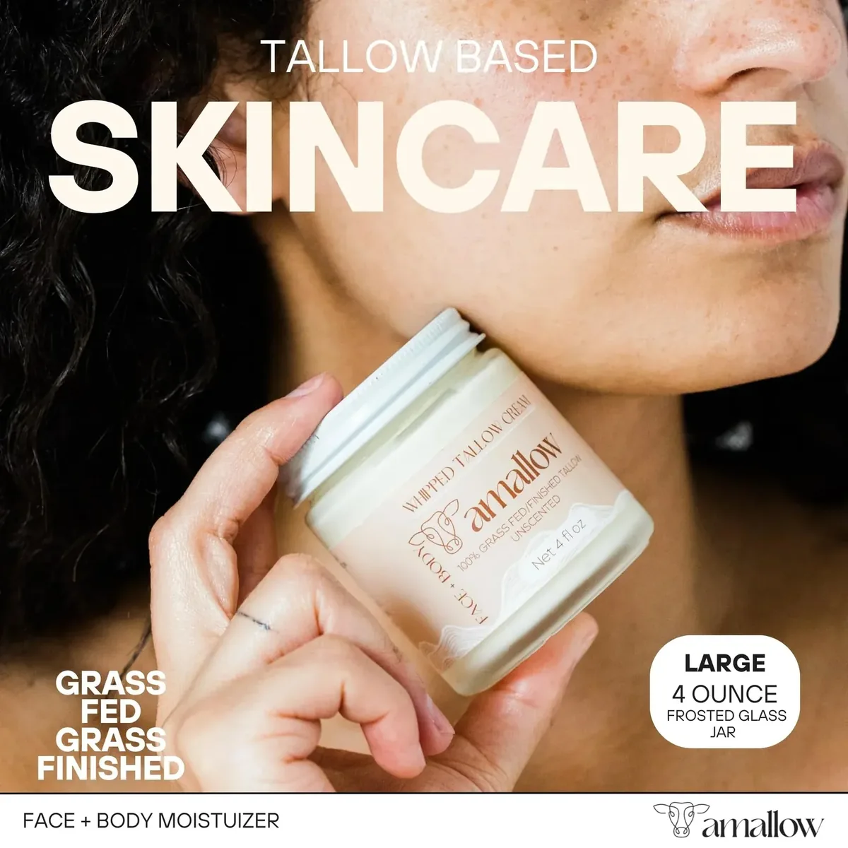 100% Grass Fed Beef Tallow for Skin Care (Orange Creamsicle)
