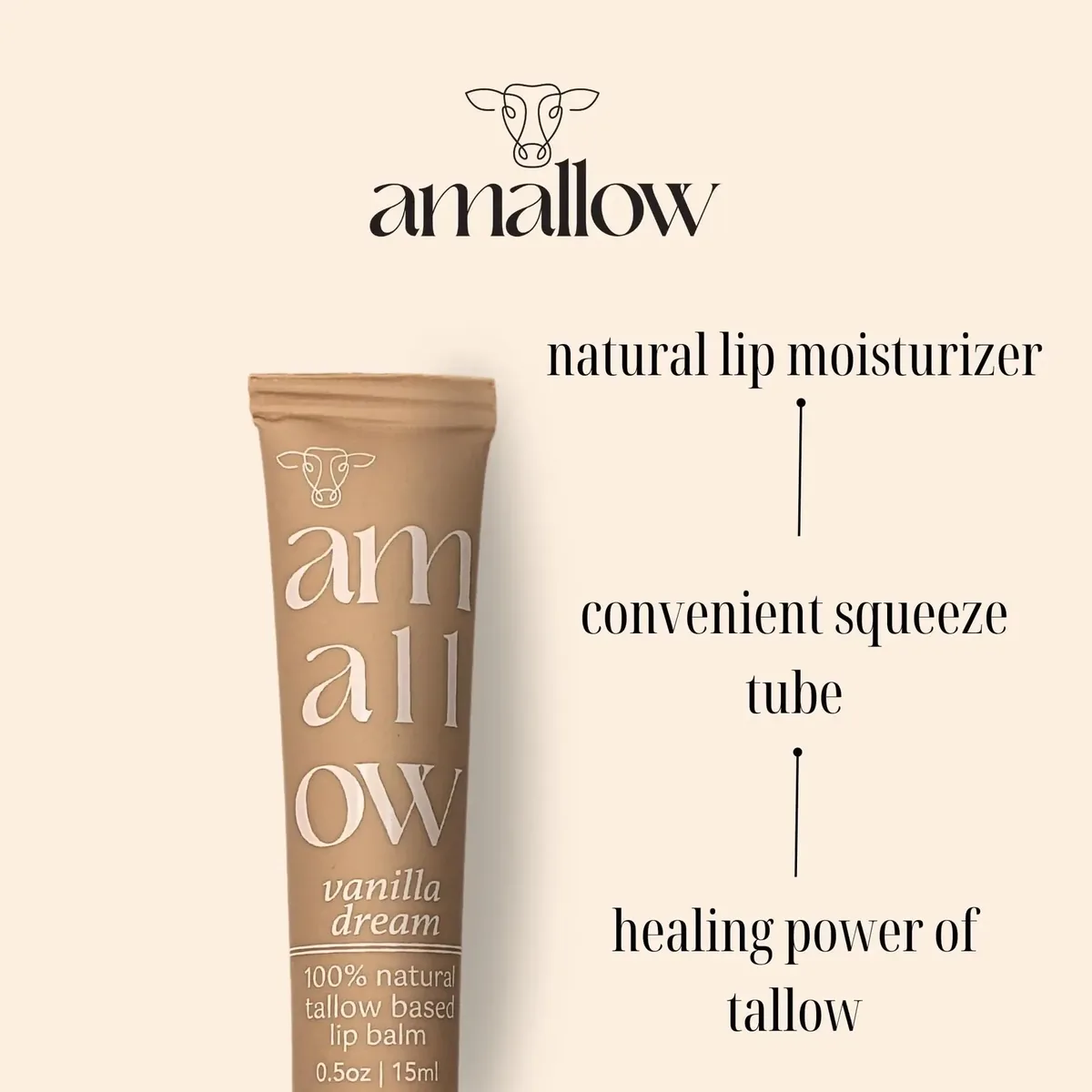 All Natural Tallow Lip Balm Squeezable Tube (Orange Creamsicle)