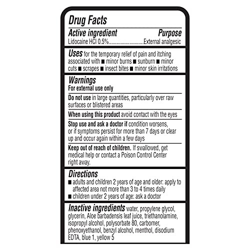 Sunburn Relief Gel with Aloe Vera, Soothing, Cooling, Itch Relief