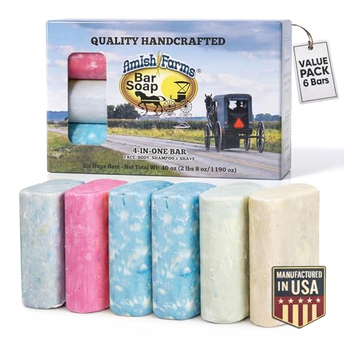 Bar Soap w/All Natural Bentonite Clay (6 Bars) Made in USA, Vegan Moisturizing for Sensitive Skin | Women & Mens Face & Body Bar Bath Soap for Shower | Clean Scent | 5