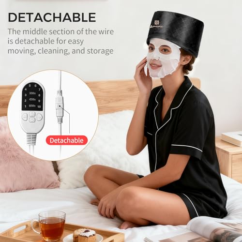 Thermal Heat Cap for Deep Conditioning 10-Level Electric Steamer Natural Afro