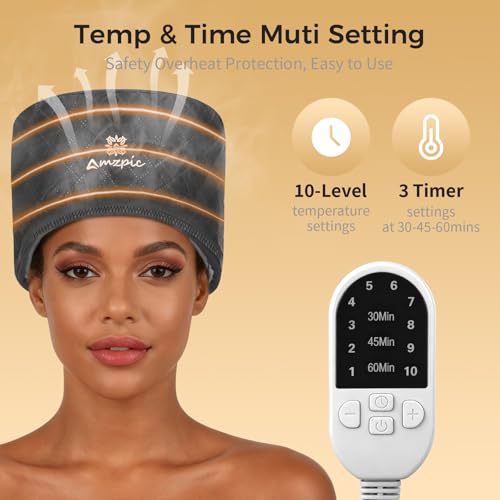 Thermal Heat Cap for Deep Conditioning 10-Level Electric Steamer Natural Afro