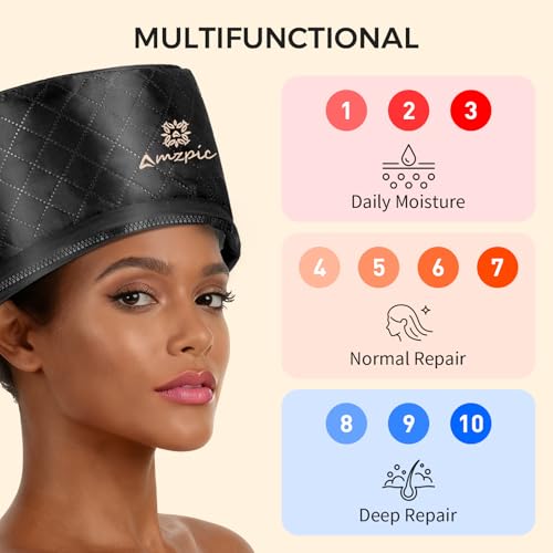 Thermal Heat Cap for Deep Conditioning 10-Level Electric Steamer Natural Afro