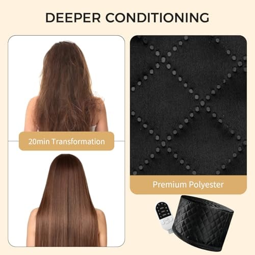 Thermal Heat Cap for Deep Conditioning 10-Level Electric Steamer Natural Afro
