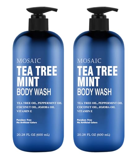 Tea Tree Body Wash with Mint & Shower Gel with Vitamin E for Jock Itch
