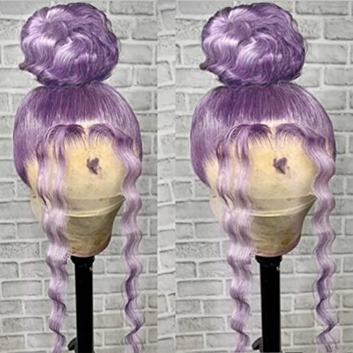 Light Purple Curly Lace Front Wig