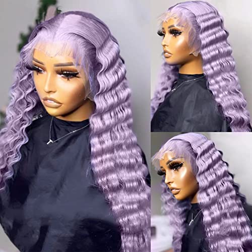 Light Purple Curly Lace Front Wig
