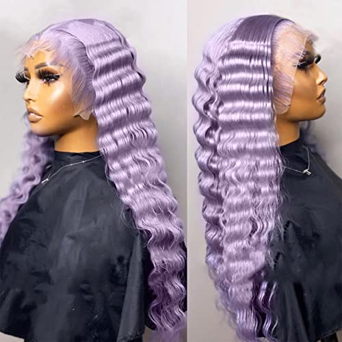 Light Purple Curly Lace Front Wig