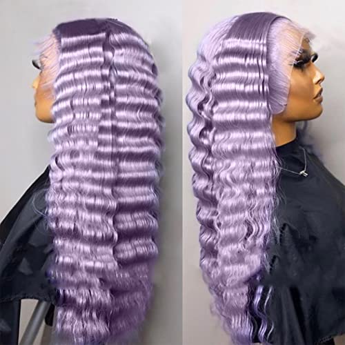 Light Purple Curly Lace Front Wig