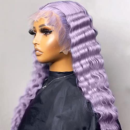 Light Purple Curly Lace Front Wig