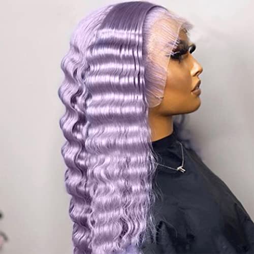 Light Purple Curly Lace Front Wig